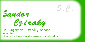 sandor cziraky business card